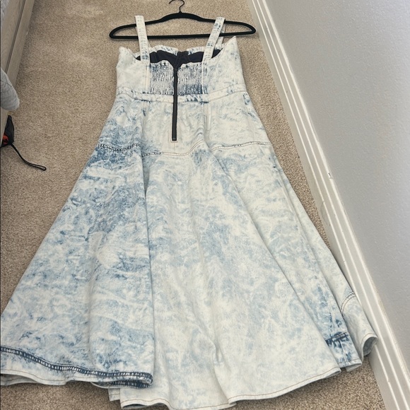 HEMMED Alice and Olivia Donella denim bustier high low dress - Picture 5 of 16